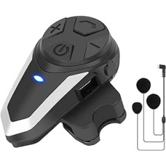 Intercom Moto BT-S3 Bluetooth 5.0 1000m Range and Built-in FM Radio for Full Face Helmet with Soft Microphone