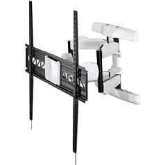 Hama TV Wall Mount Swivelling, Tilting, Extendable (TV Wall Mount 46-90 Inches, VESA 300 x 100 to VESA 800 x 600, up to 75 kg, Cable Manager, with Fischer Dowels and Drilling Template) Black/White