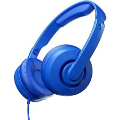 Skullcandy Cassette Junior Wired On-Ear Headphones, Volume Limiter, Microphone, Compatible with Bluetooth Devices and Computers - Blue