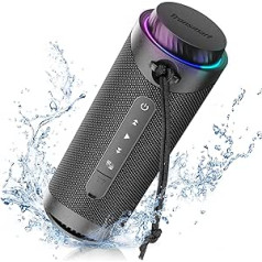 Tronsmart T7 Bluetooth Speaker, LED Lights and IPX7 Water Protection, Powerful Bass with 360° High Fidelity Stereo Sound, Wireless Outdoor Speaker with EQ for Parties, Travel