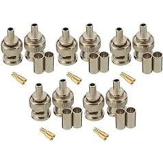 BW CCTV-DVR-Buchsen vom Typ RG59 mit Stecker für BNC-Crimpverbinder 10 Stück