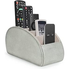 molshine Remote Control Holder with 5 Compartments, PU Leather Remote Control Holder for Office Organisation, TV Remote Control, Heating Controller, Media Player, Office Supplies, Makeup Brushes