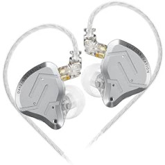 LINSOUL KZ ZSN PRO 2 In-Ear Monitor, 1BA+1DD Hybrid Driver HiFi Headphones IEM, Wired Earphones, Removable Silver-Plated Recessed 0.75 mm 2-Pin Cable for Audiophiles (Silver, Without Microphone)