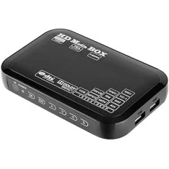 Media Box Full HD Video Media Player 110-240V 1080P Media Player Box Supports All Standard HD Formats, Supports USB MMC RMVB MP3 AVI MKV (EU)