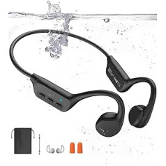 sayrelances Headphones Swimming Bone Sound Headphones Bluetooth 32G Memory, IPX8 Waterproof, Bluetooth 5.3, Underwater Headphones with MP3 Player for Swimming