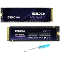 Ediloca EN600 PRO 256GB Internal SSD PCIe Gen3, NVMe M.2 2280, SLC Cache, 2800MB/s Read, 2000MB/s Write, 3D NAND TLC, Internal Solid State Drive, Compatible with Desktops and Laptops