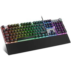 EMPIRE GAMING Stardust Tastiera Gaming - Tasti Opto-Meccanica - Retroilluminazione LED RGB - Gamer Software Programmazione - Poggiapolsi amovibile (QWERTY, Italiano)
