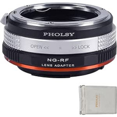 PHOLSY Lens Adapter Manual Focus with the Aperture Control Ring Compatible with Nikon G/F/AI/AIS/D/AF-S Mount Lens to Canon EOS RF Mount Camera Body, Nikon G to RF