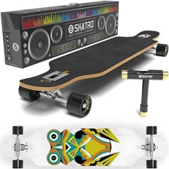 SKATRO Dropthrough Freeride Longboard Skateboard - Includes T-Tool