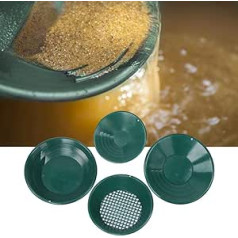 4-Piece Gold Pan Set, Gravity Trap Gold Washing Pan Gold Washing Pan Search Detector Traditional Gold Washing Machine in Alluvial Gold Mining and Gold Search for Pewter, Diamond