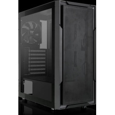 Korpuss versa xm1 ar rūdīta stikla 120mm usb3.0 ventilatoru - melns