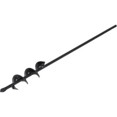 Insun Garden Earth Auger, Floor Cultivator Drill, Hex Shank Stainless Steel, Tool Sets for Planting, Trees, Shrubs, Black, 5 x 60 cm