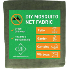 Ub-Store Green Mosquito Net 3 x 15 m Net | Insect Net for Garden Ceiling, Patio, Outdoor & Window | Insect Protection Net Fine Mesh | Garden Net Mesh Screen Net