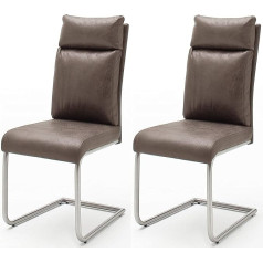 Robas Lund Pia Dining Room Chairs Set of 2 Brown Fabric Cover W x H x D Approx. 45 x 106 x 62 cm