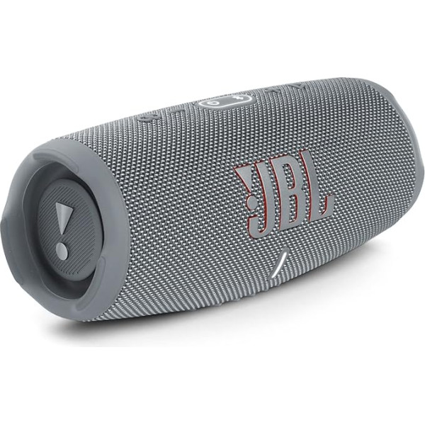 JBL Charge 5 Bluetooth Speaker, Waterproof Portable Boombox with Built-in Powerbank, One Battery Charge for up to 20 Hours of Wireless Music Enjoyment, Grey