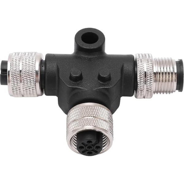 Tee for NMEA 2000, T-Connector ABS + Metal T-Connector for NMEA 2000 M12 Thread 5-Pin IP67 Waterproof for Lowrance Networks