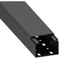 Cablecoach Habengut CC10113 Cable Duct with Mounting Hole in the Base 40 x 60 mm PVC Colour: Black Length 1 m