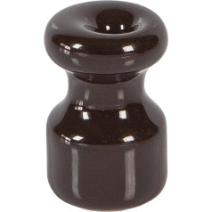 FANTON Ceramic Insulator Brown Set of 6 Insulators Diameter 16 mm H 25 mm for Vintage Silk Cable Installations Complete with Brass-Plated Screws 89030BW