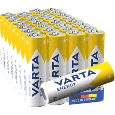 VARTA AA batteries, Pack of 30, Energy, Alkaline, 1.5 V, 80% Recycled Packaging, for Simple Basic Needs, Made in Germany