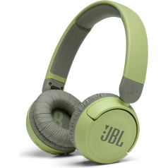 JBL Jr310BT Wireless On-Ear Headphones for Kids, Bluetooth Headphones with Microphone, Safe Sound Under 85dB Volume, 30 Hour Battery, Foldable, Comfortable, Simple, Soft, Cool Colors (Green)