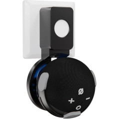 For Amazon Echo Dot 4 / Echo Dot 5 Holder Wall Mount Stand Mount Accessories with Integrated Cable Management, No Screws Required, Speaker Accessories Rack (Amazon Echo Dot 4/5, Black) M6