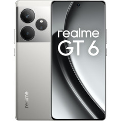 realme GT6 Smartphone 5G 8+256 GB, Snapdragon 8s Gen 3, 6000 Nits Display, Sony LYT-808 OIS Camera, 120 W Supervooc Charging, 5500 mAh Durable Battery, Fluid Silver (No Adaptor)