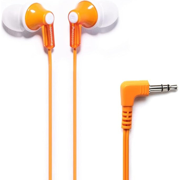 Panasonic ErgoFit In-Ear-Kopfhörer RP-HJE120-D (orange) dynamischer kristallklarer Klang, ergonomischer Komfort-Fit