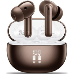 Bluetooth Headphones In-Ear Headphones Wireless Bluetooth 5.3 HiFi Stereo Sound, Headphones with 4 ENC Noise Cancelling Mic, 42H Wireless Headphones with LED Display Charging Case, IPX7 Waterproof