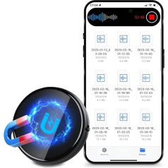 3072Kbps Magnetic Voice Recorder with Triple Intelligent AI Noise Reduction, 64GB Voice-Activated Recorder, Digital Voice Recorder with Playback, for Lectures, Meetings