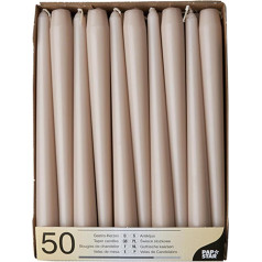 Papstar 88340 Tapered Candles, Diameter 2.2 cm, 25 cm, Powder, Pack of 50