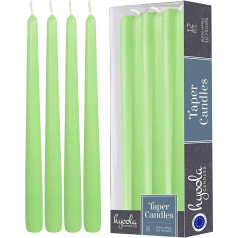 Hyoola Taper Candles - 30 cm Celery Green, Drip-Free Table Candles - Candles Long Burning Time 10 Hours - Pack of 12