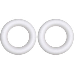 EXCEART 2 pieces polystyrene ring, polystyrene wreath, polystyrene ring, half ring wreath, white decorative wreath, flower wreath, crafts for children, DIY art, craft, wedding, decoration, Christmas