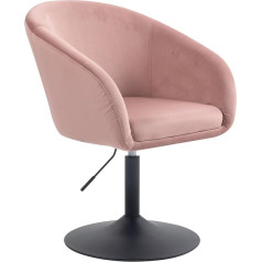 Svita Jamaica Lounge Chair Cocktail Chair Bar Chair Club Chair Upholstered Chair Plate Base with Armrests Velvet Dusky Pink