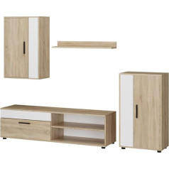 Vicco Berno Wall Unit Sonoma / White, Set of 4