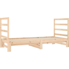 Tidyard Day Bed Guest Bed Sofa Bed Sofa Bed Trundle Bed Frame Sofa Bed Frame Sofa Bed Wooden Bed Sofa Couch Youth Bed Wooden Bed Extendable Sofa 2X (90 x 190) cm, 2 x Headboards Pine Wood