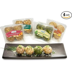 Gustos GUSTOS Dumplings Tasting 4 Packs Dumplings: Bacon Dumplings, Chanterelle Dumplings, Spinach Dumplings and Cheese Dumplings, Made According to Traditional Recipe of South Tyrolean Cuisine
