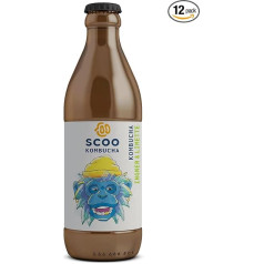 Scoo Kombucha Ginger & Lime - 12 Bottles 330 ml Organic Kombucha Tea