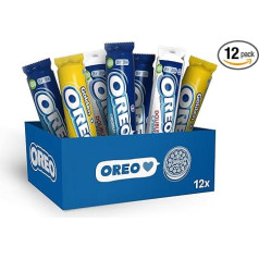 OREO Box I 12 Packs Oreo Biscuits I 3 Oreo Varieties I Includes 6 x Oreo Original, 3 x Oreo Golden, 3 x Oreo Double I Biscuit Gift Box