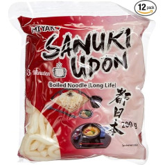 Miyako Sanuki Udon Cooked Pasta, Pack of 12 (12 x 200 g)