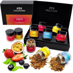 Hallingers ColdBrew Cold Infusion Orange-Pink - Set of 5 Tea Gift Set with Cold Brew Iced Teas, Vegan & Gluten Free in Screw Jars (Set) - Fill Advent Calendar Novelties & Advent Calendar | Birthday