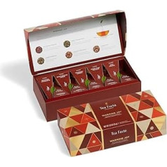 Tea Forte, Petite Presentation Teekiste Geschenkset 10 verschiedene Sorten Handgefertigter Pyramiden-Teesiebbeutel – Warming Joy Chest