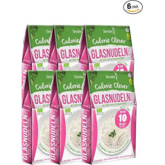 6 x Slendier Organic Konjac Noodles | Glass Noodle Style | Low Calorie | Shirataki | Source of Fibre | Gluten Free | 6 x 250 g