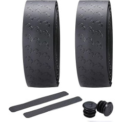 BBB BHT-15G BHT-15G Cycling Bicycle Handlebar Tape Non-Slip and Shock Absorbing for MTB Road Bike and Urban Cycling Includes Masking Tape and Handlebar Plugs Black 200 x 3 cm