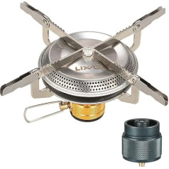 Lixada Camping Gas Stove, Portable Camping Stove, Small Gas Stove, 3500 W, Foldable Backpack, Outdoor Stove with Storage Bag, for Camping, Hiking, BBQ, Picnic