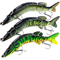 TRUSCEND Artificial Bait Pike, Fish Bait for Zander, Perch, Trout, Wobbler, Swimbait, Fishing Lure, Fishing Set, Freshwater Saltwater Fishing Accessories, Fishing Gift for Men