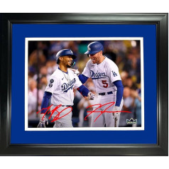 Gerahmtes Freddie Freeman & Mookie Betts Dual Los Angeles Dodgers Faksimile Lasergravur Signaturauto 27,9 x 35,6 cm Baseball Foto HOFSM Holo