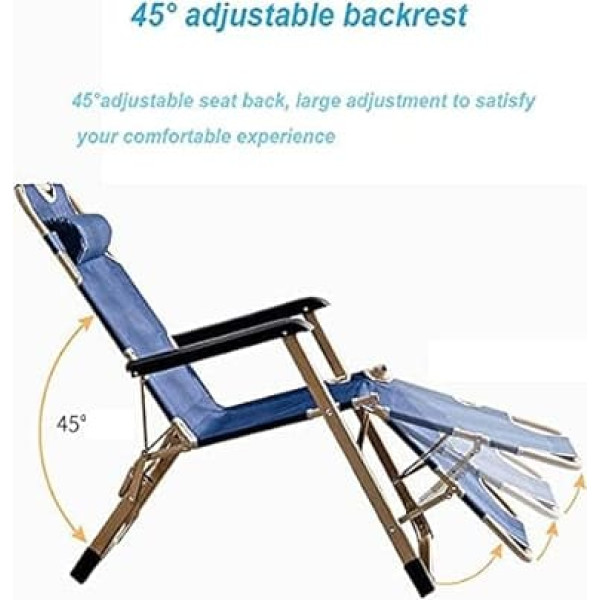 Generisch Lounge Chair, Lounger, Folding Deck Chair, Beach Chair, Pool Deck Chair for Patio and Garden, Single Chair, Bed with Hammock for Garden and Outdoor Camping