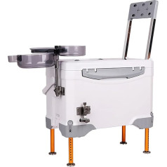 Toolbox Tackle Box Fishing Bucket Keep Fresh Ice Thicken Cooler Multifunktionale Sit-on Angelbox mit klappbarer Rückenlehne Verstellbare Beine für wildes 36L Angelgerät