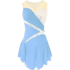 JRUIA Ärmelloses Eiskunstlauf Wettkampf Kleid Für Damen Spitze Kostüm Für Outdoor Sport Rollschuhlaufen Tanzen Für Mädchen Elastischer Gymnastikanzug