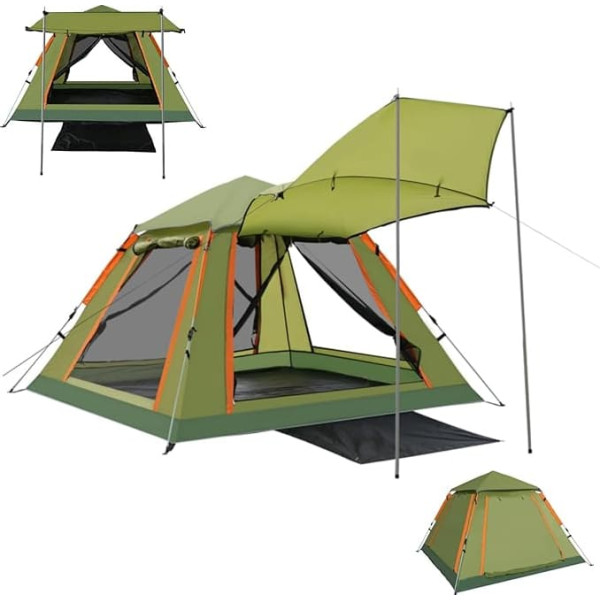 Yusing Instant Tents for Camping Pop Up Tent, Family Camping Tent for 4 People, Pop-Up Tent with Porch and Mesh Windows